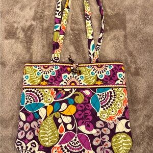 Vera Bradley Purple and Green Floral Tote